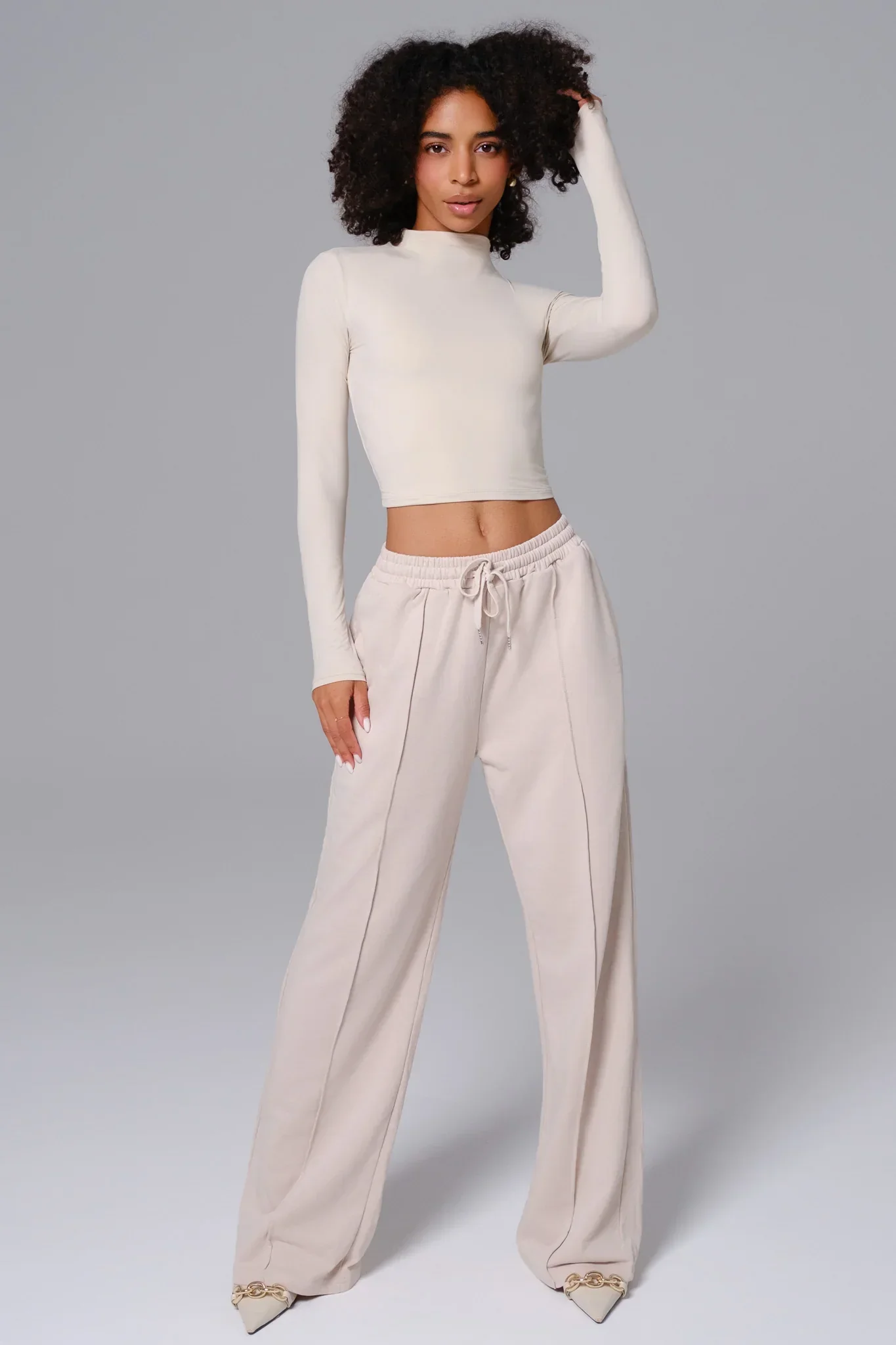 Ellie Long Sleeve Top - Ivory - Image 3