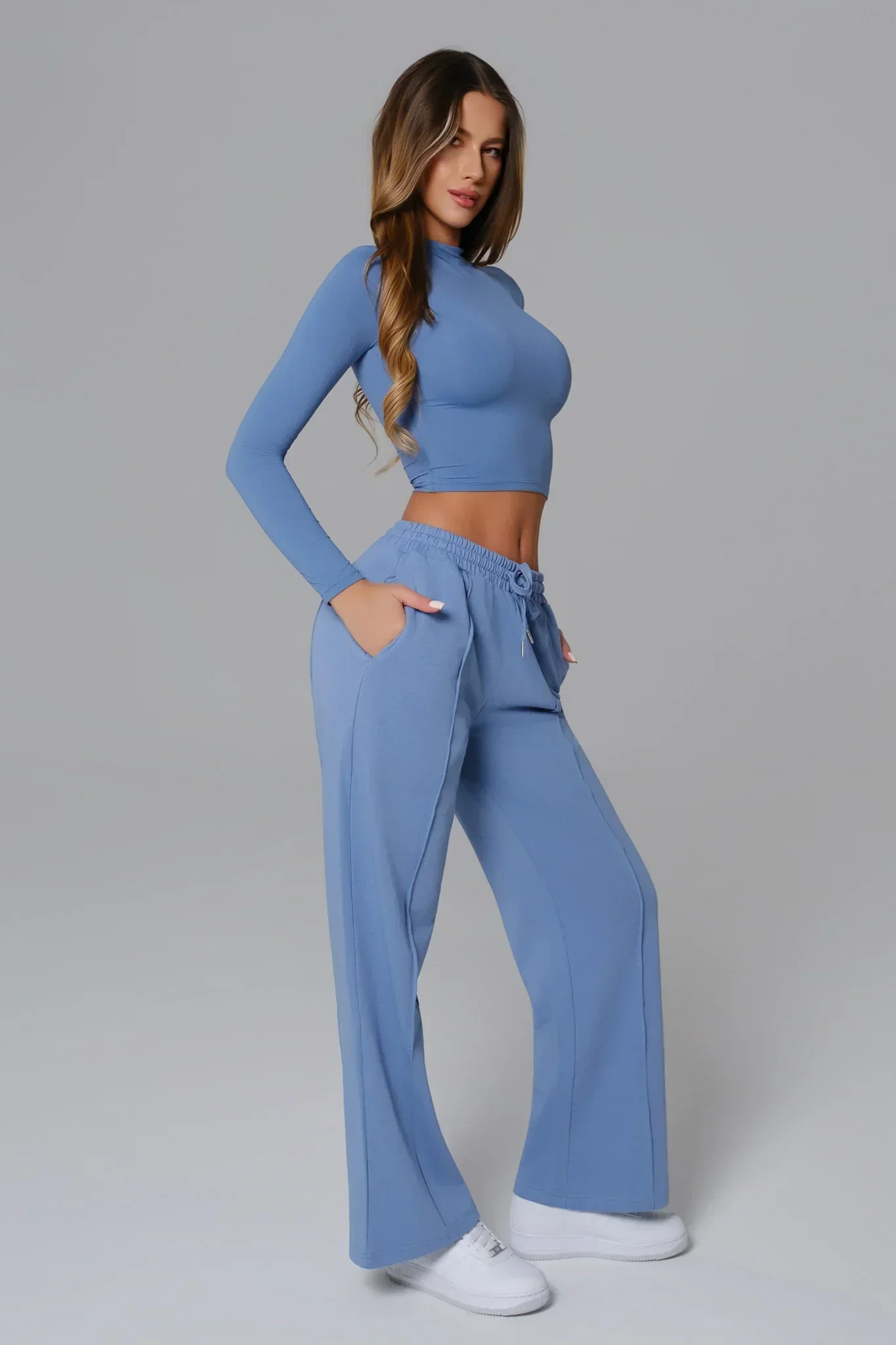 Ellie Long Sleeve Top - Parisian Blue - Image 4