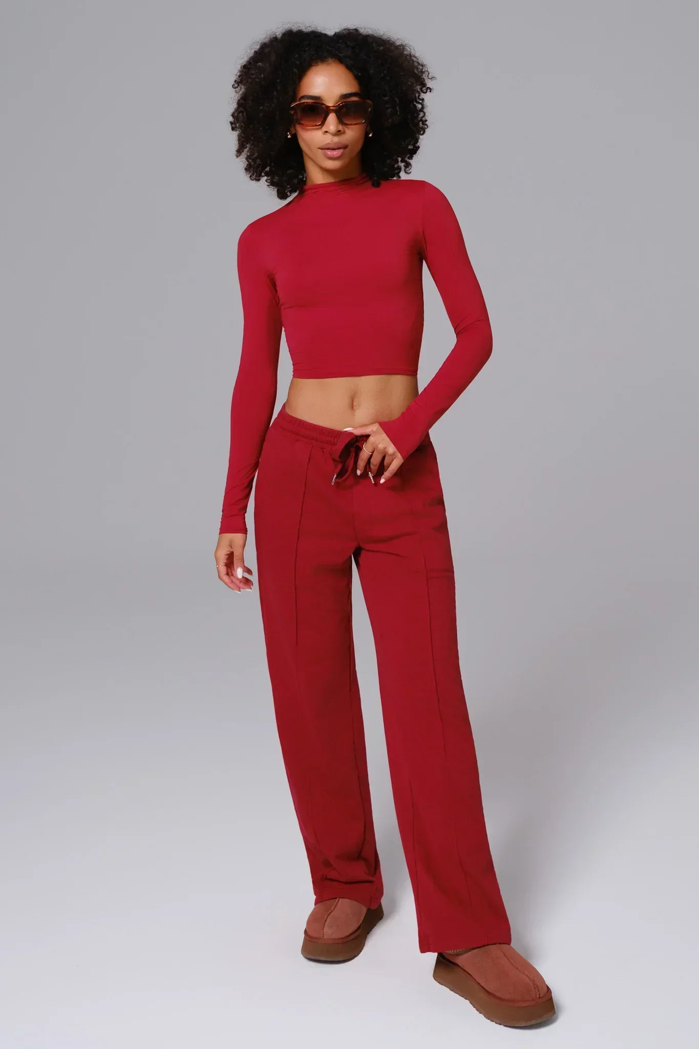 Ellie Long Sleeve Top - Maroon (FINAL SALE) - Image 3