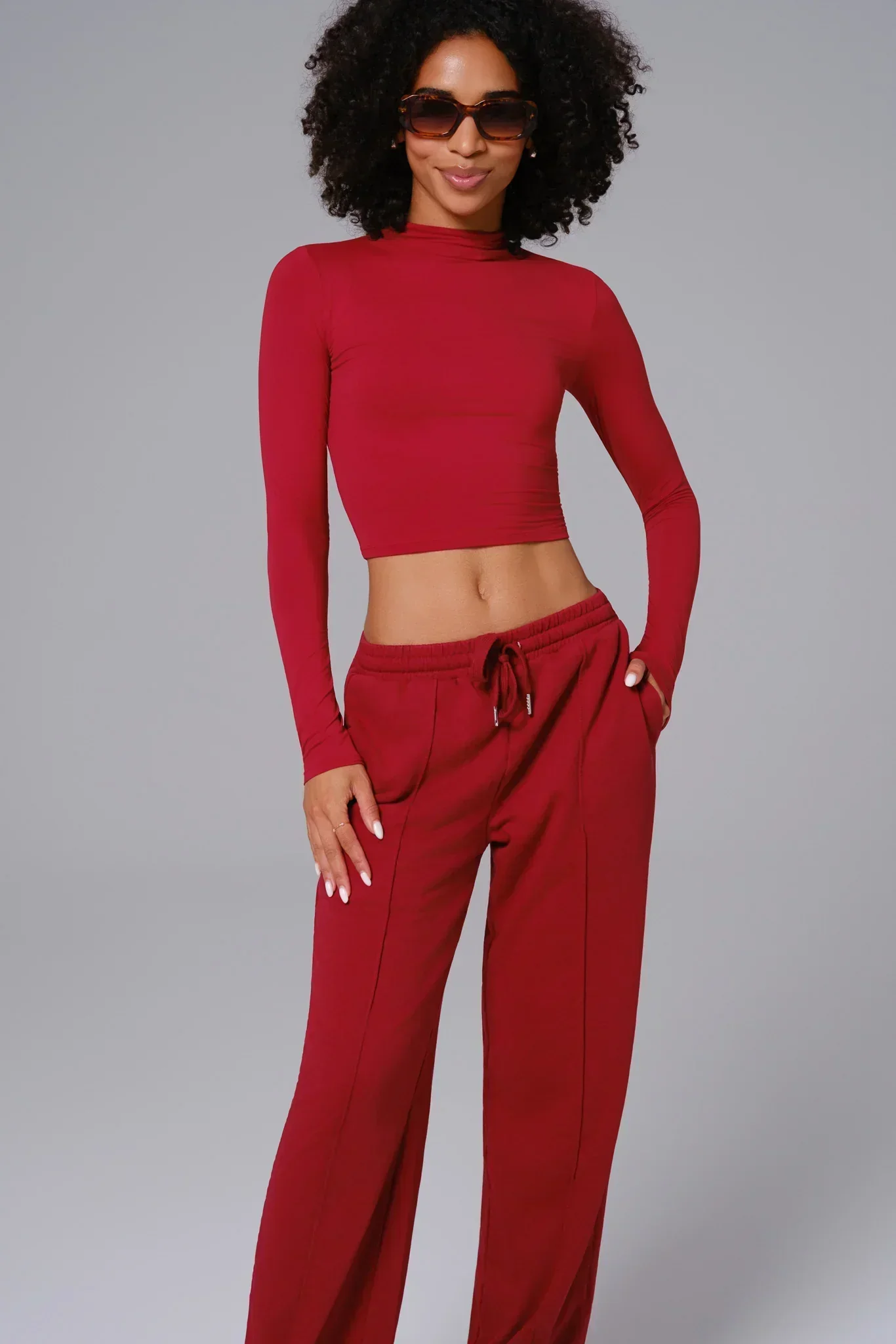 Ellie Long Sleeve Top - Maroon (FINAL SALE) - Image 5