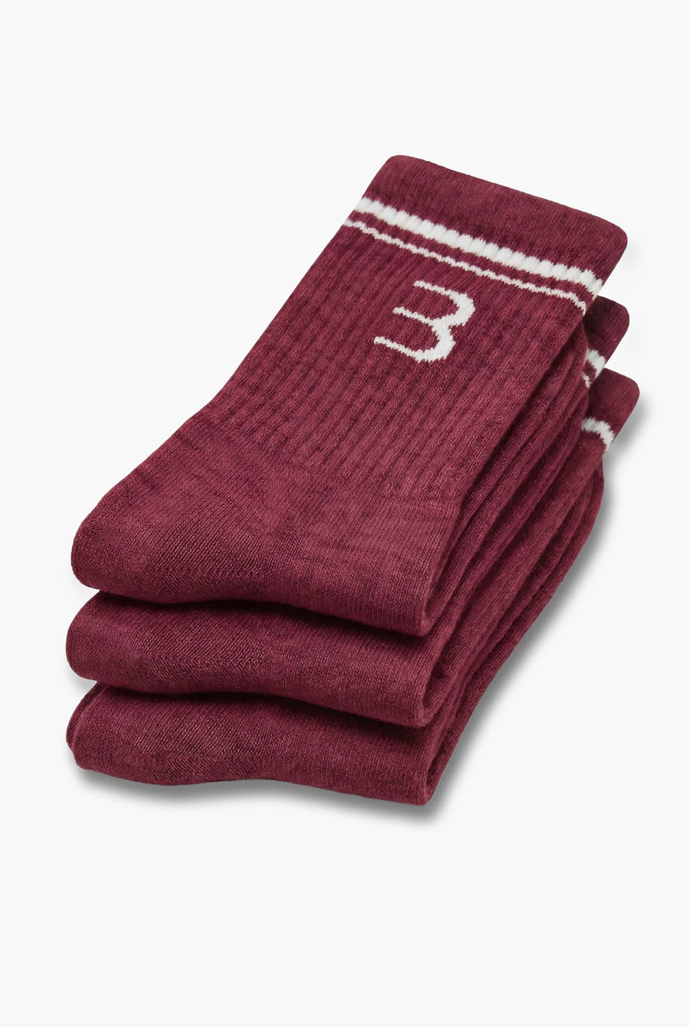 Essential Socks 3-Pack - Merlot - Image 3