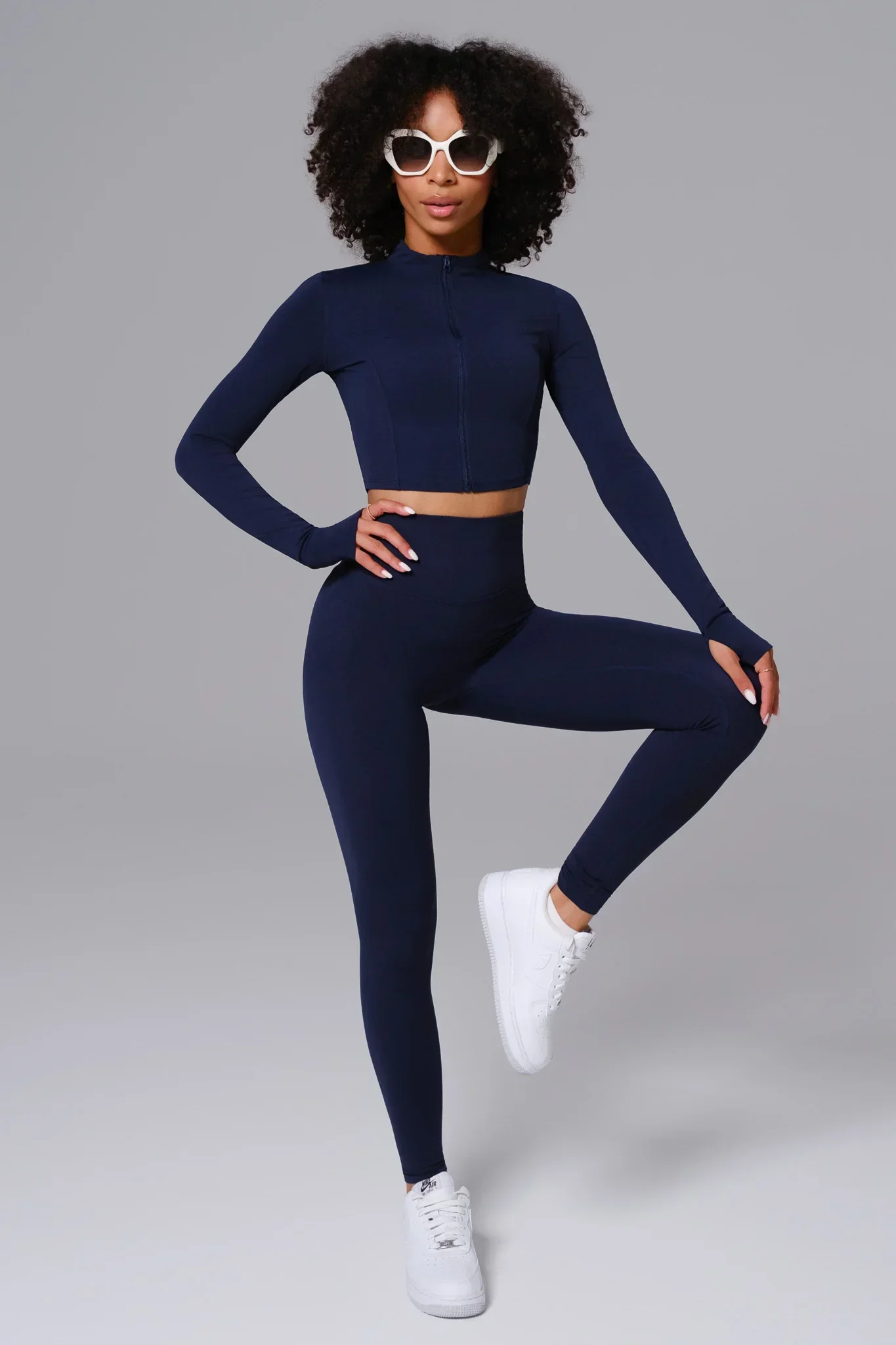 Flex Crop Jacket - Navy - Image 3