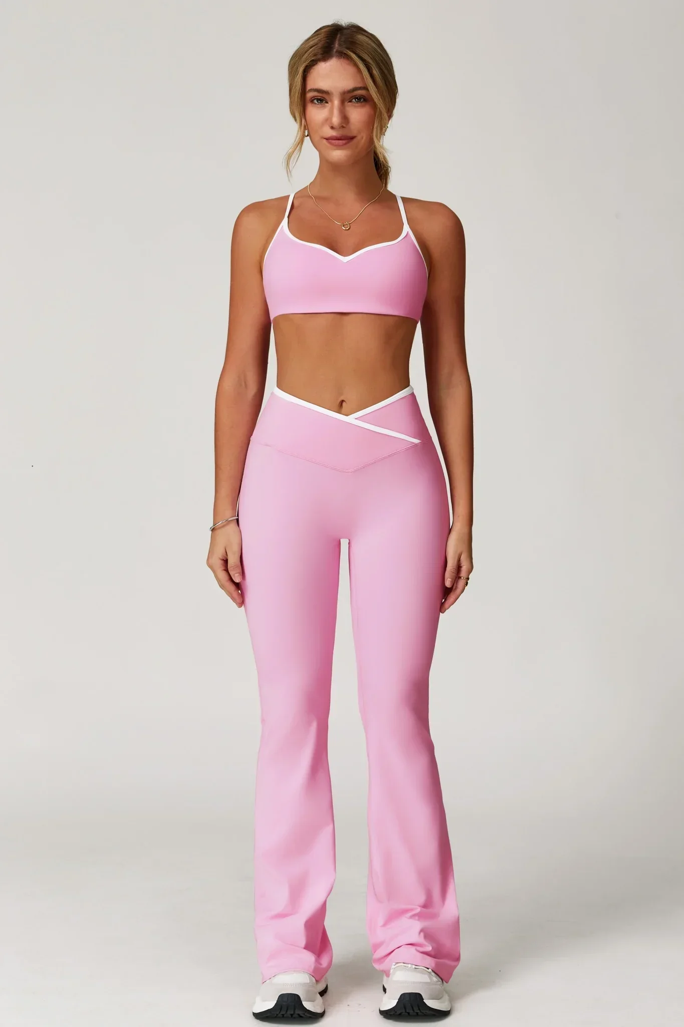 Isabelle Flare Leggings - Pink (FINAL SALE) - Image 3