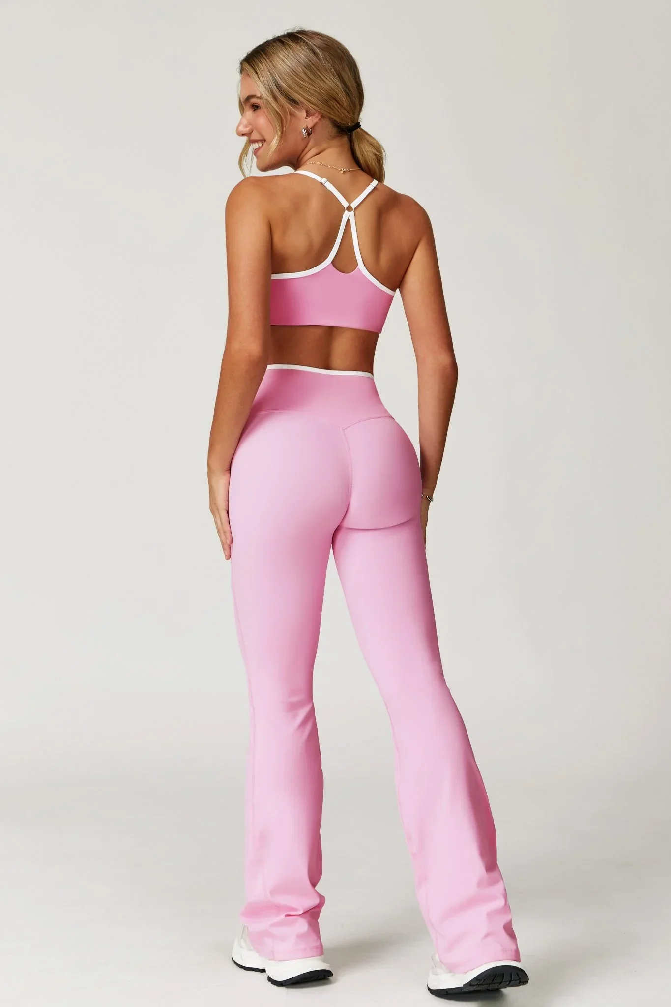 Isabelle Flare Leggings - Pink (FINAL SALE) - Image 4