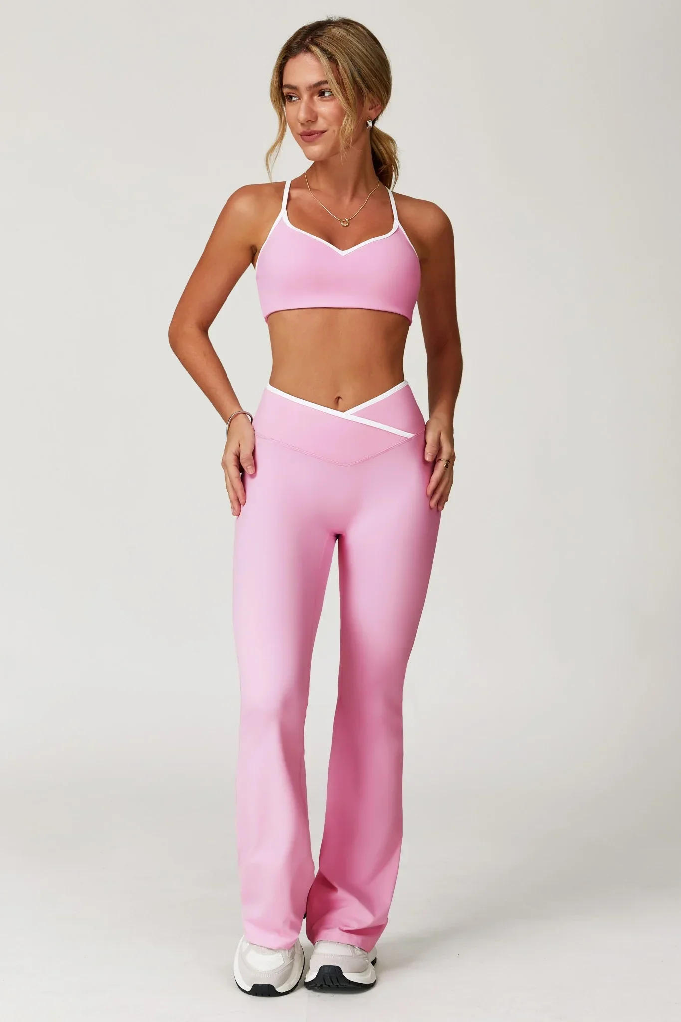Isabelle Flare Leggings - Pink (FINAL SALE) - Image 5