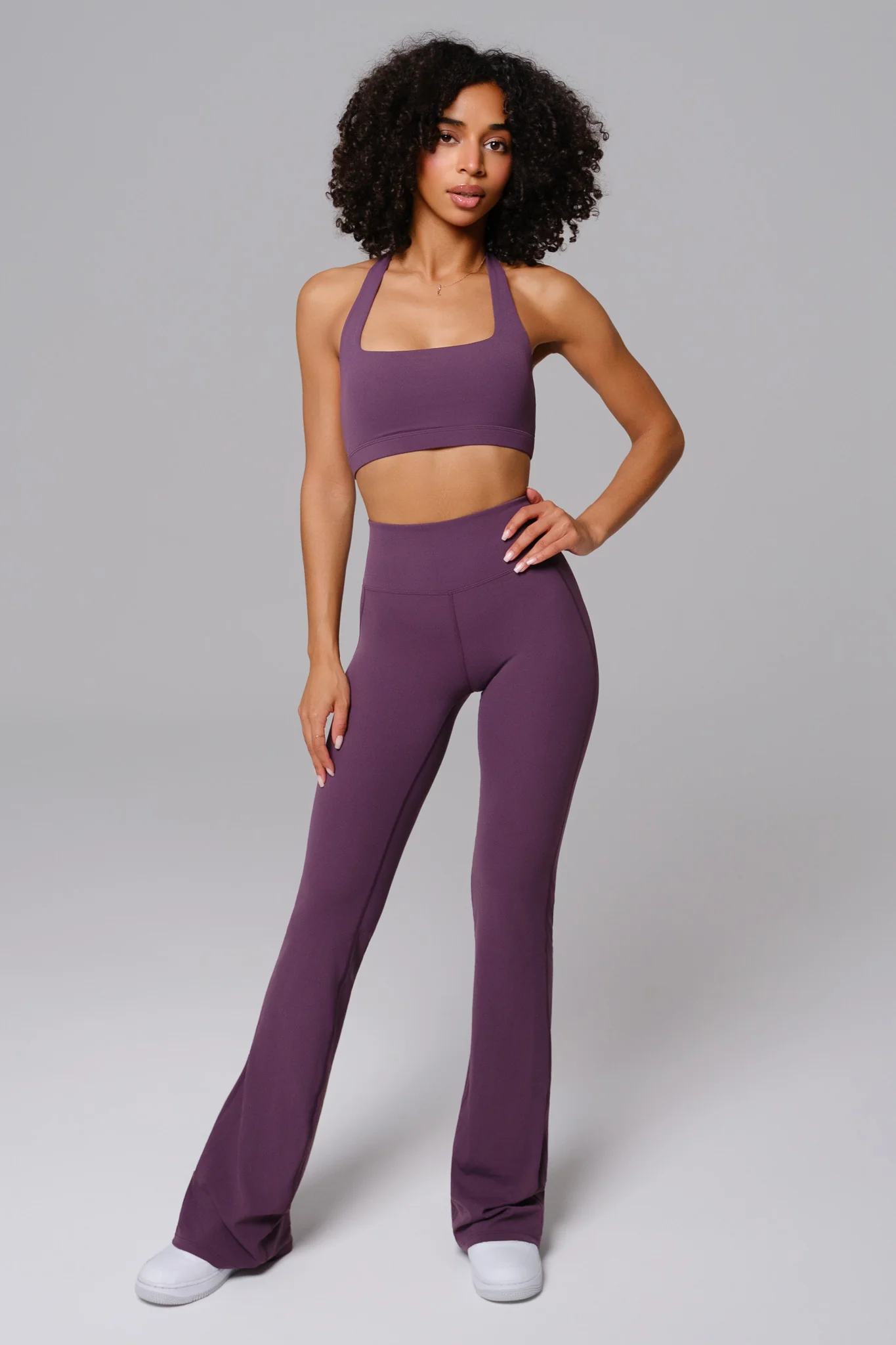 Nicole Flare Leggings - Aubergine (FINAL SALE) - Image 3