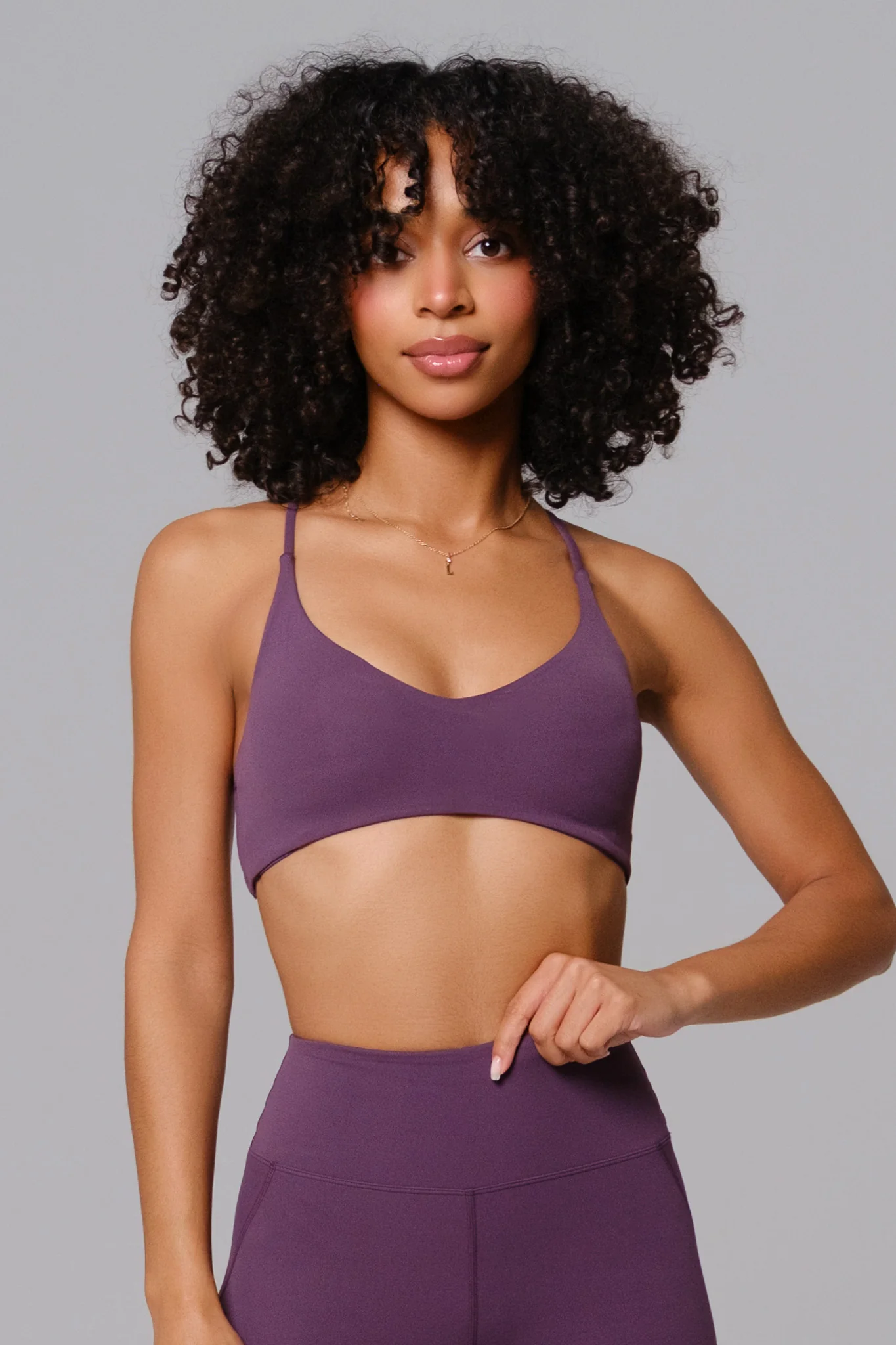 Nicole Strappy Sports Bra - Aubergine (FINAL SALE) - Image 2