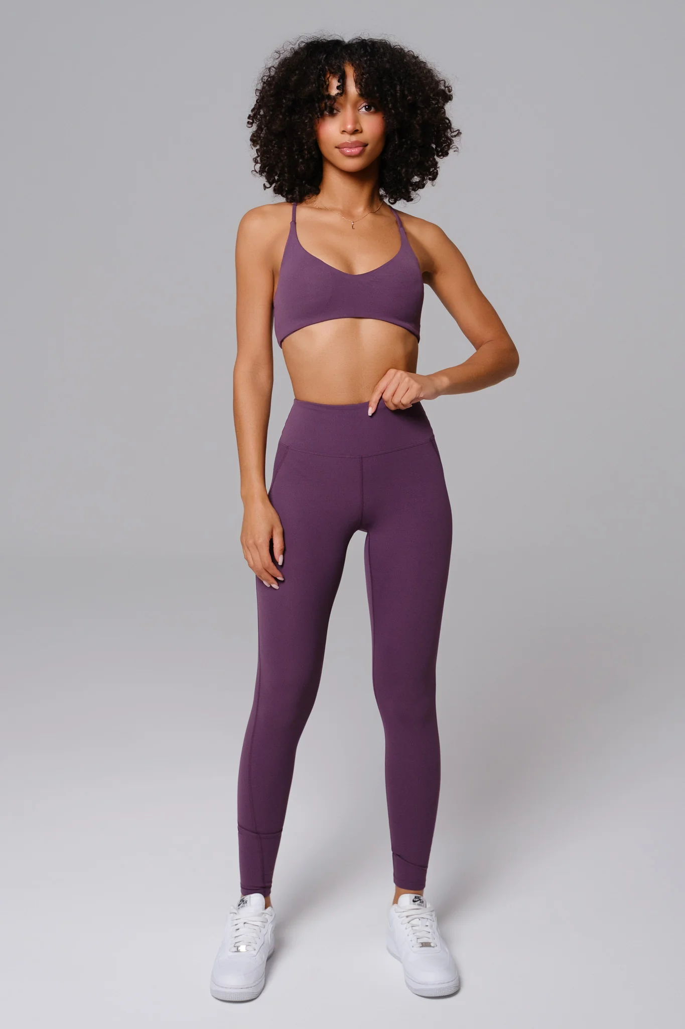 Nicole Strappy Sports Bra - Aubergine (FINAL SALE) - Image 5
