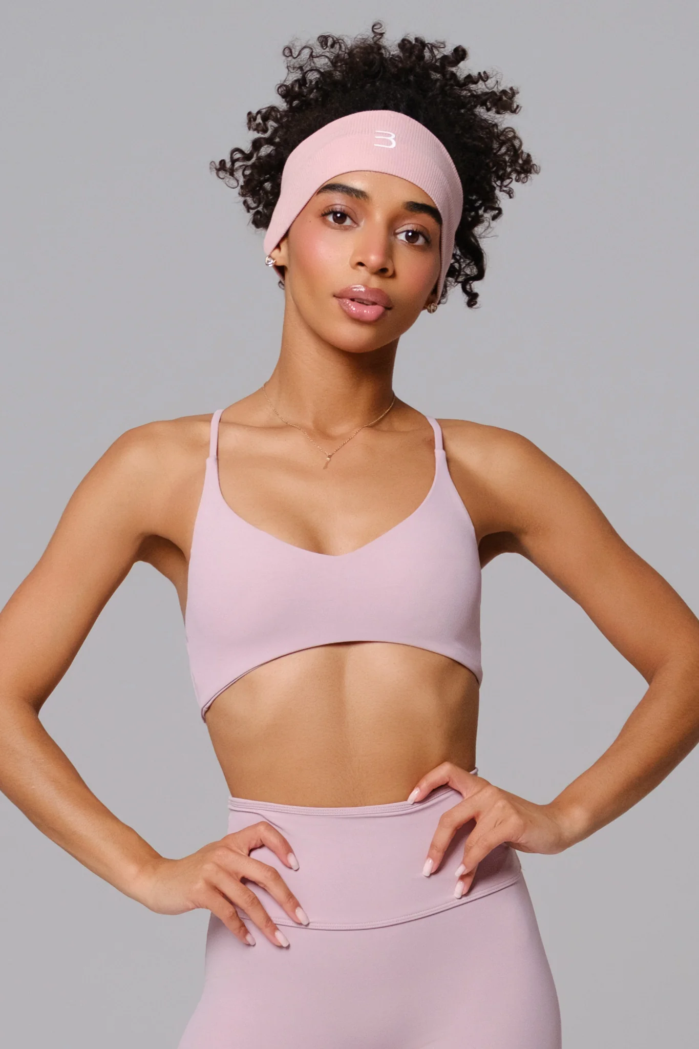 Nicole Strappy Sports Bra - Rose Quartz (FINAL SALE) - Image 2