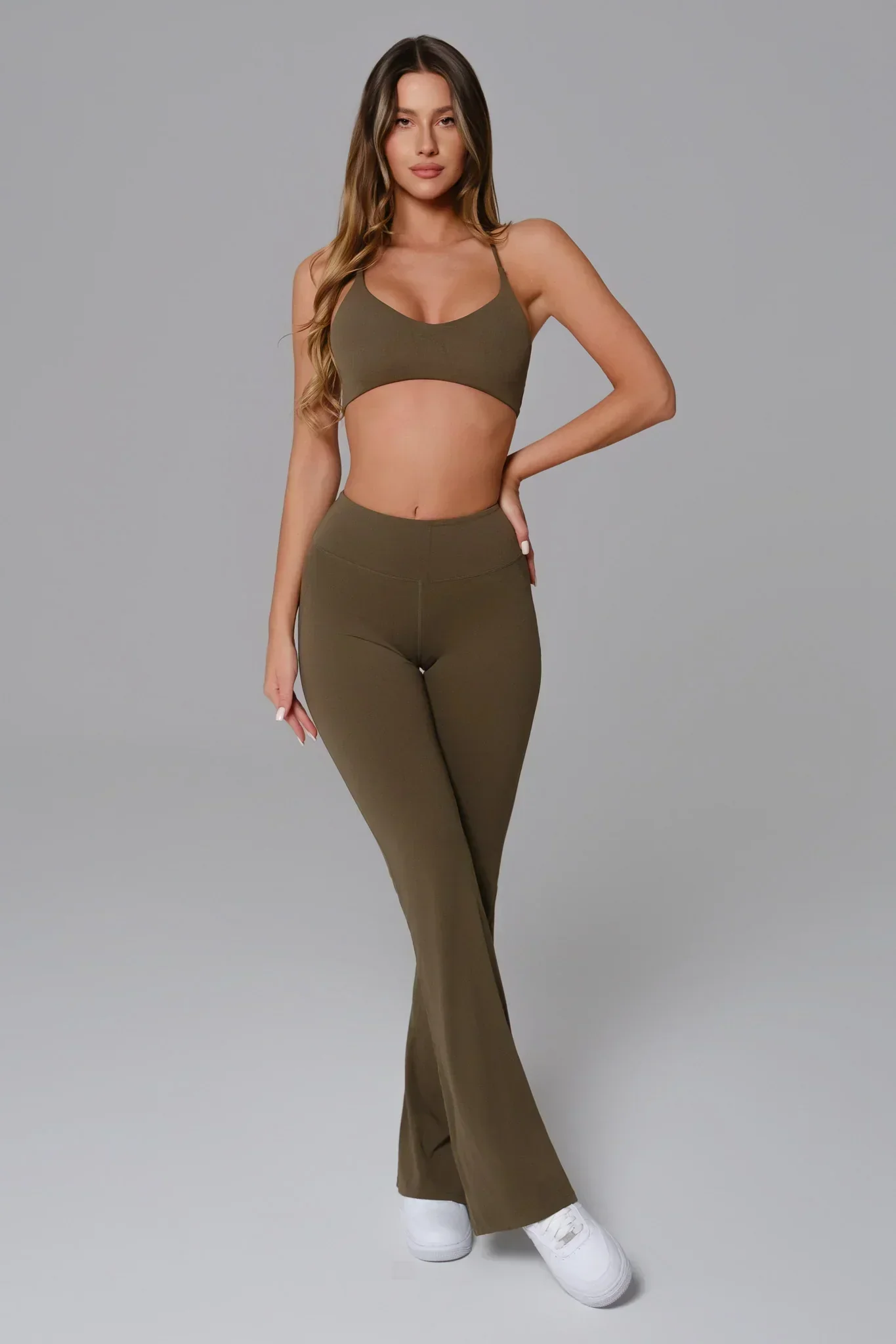 Nicole Strappy Sports Bra - Sagewood (FINAL SALE) - Image 3