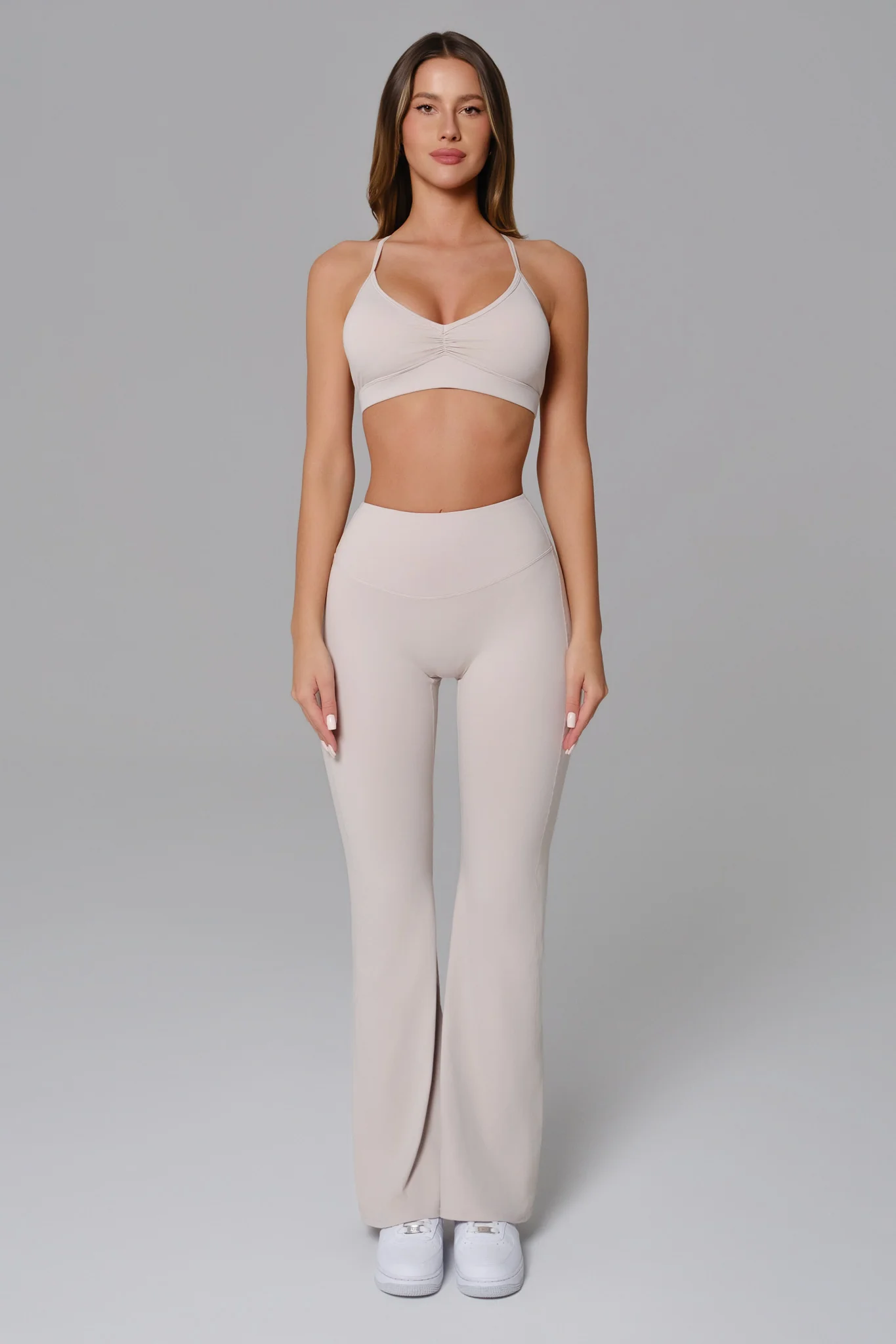 Samantha Flare Leggings - Soft Cream - Image 6