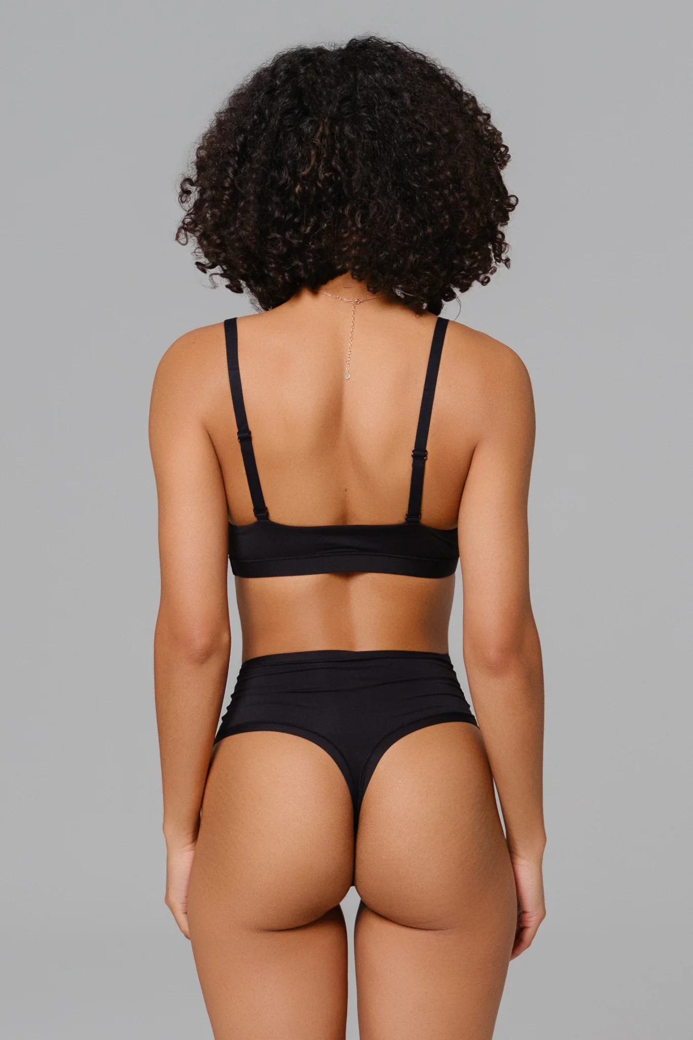 Smooth High-Waisted Thong - Black - Image 2