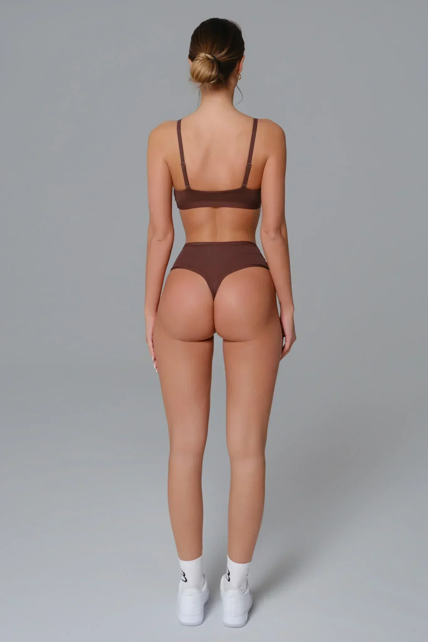 Smooth High-Waisted Thong - Mocha - Image 6