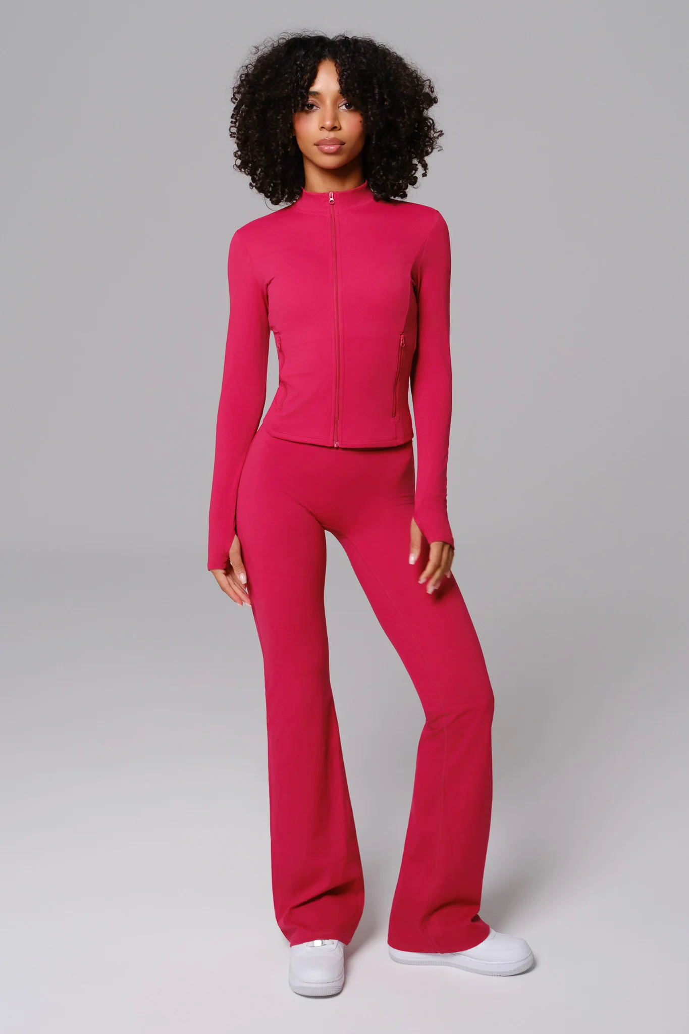 Stacey Flare Leggings - Raspberry (FINAL SALE) - Image 6