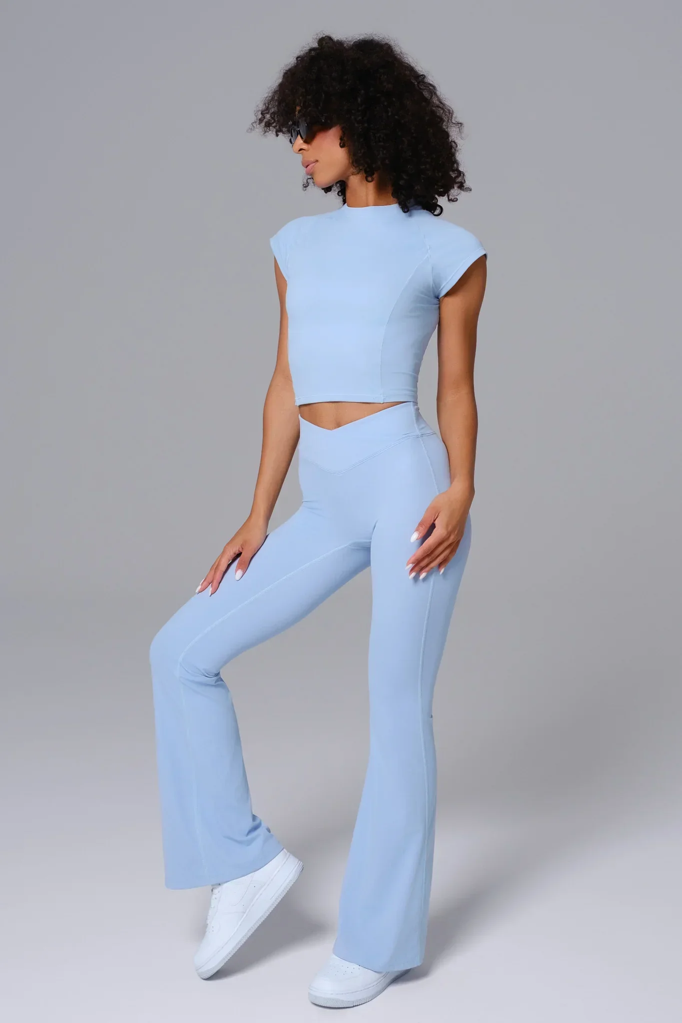 Zoe Flare Leggings - Periwinkle (FINAL SALE) - Image 4