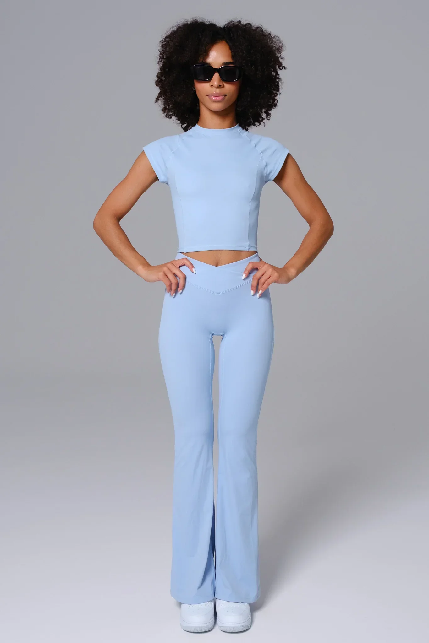 Zoe Flare Leggings - Periwinkle (FINAL SALE) - Image 5
